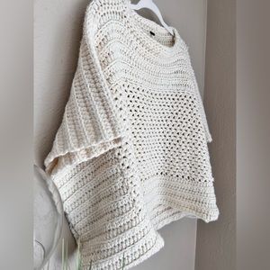 Free people poncho style knit sweater